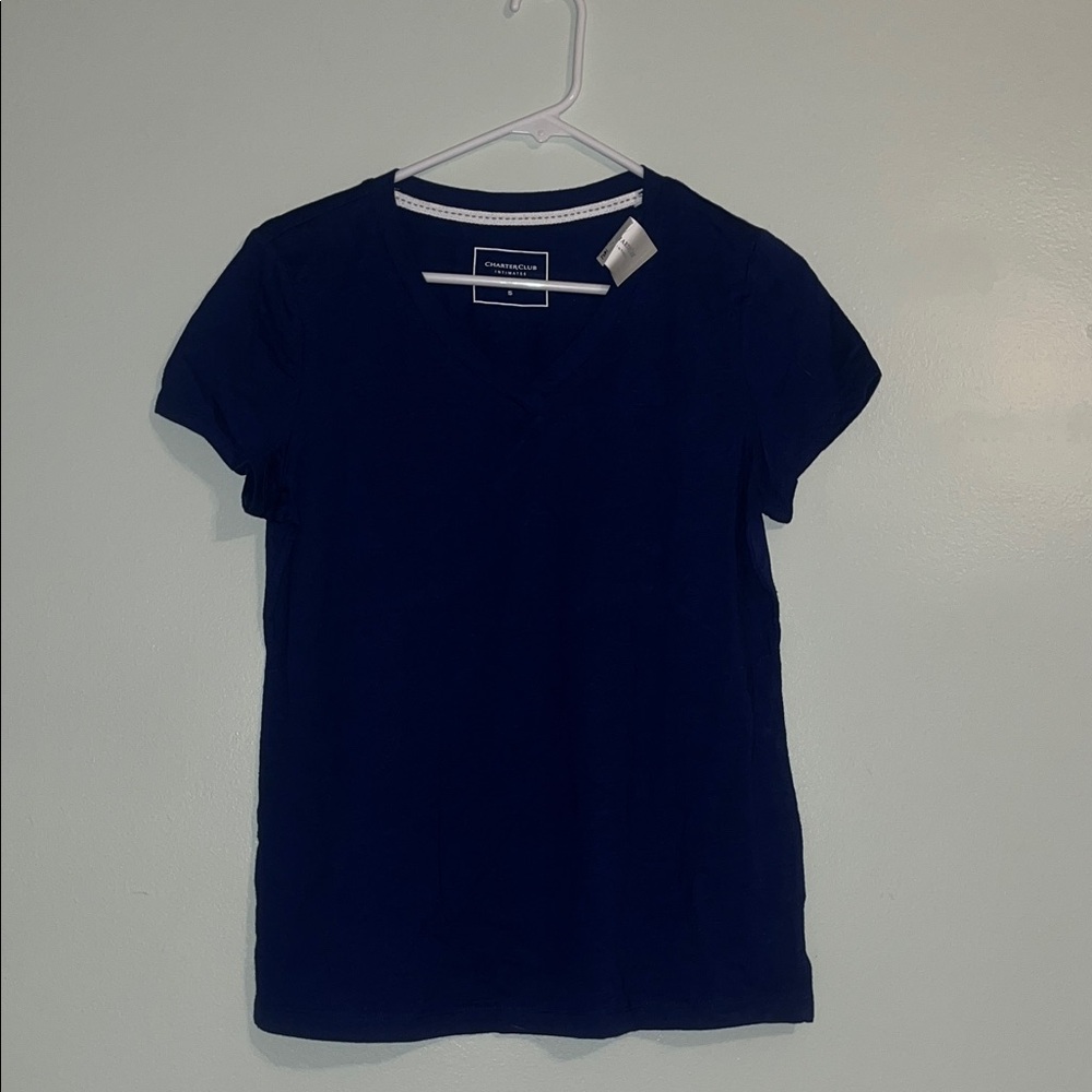 Charter Club Navy Short Sleeve Tee